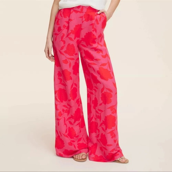 NWT KATE SPADE Floral Pink Wide-Leg Pants- size XS - Picture 1 of 4